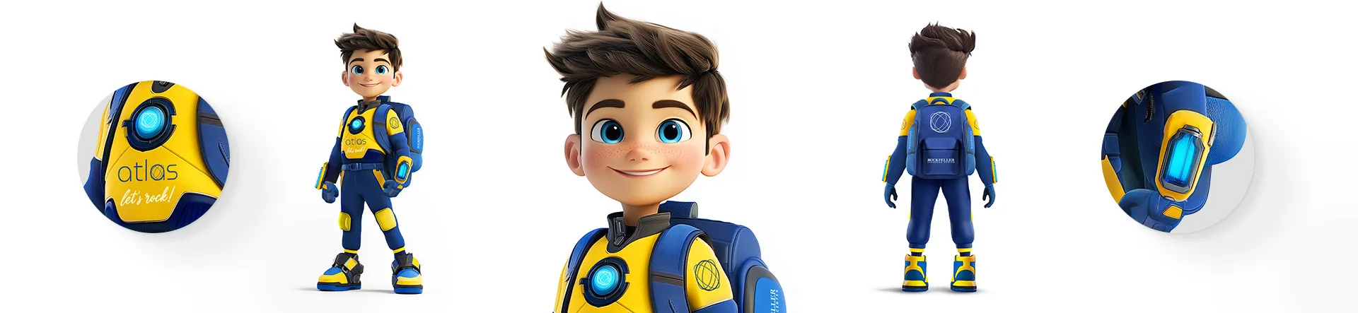 Prancha do Atlas com detalhes do uniforme e do bracelete