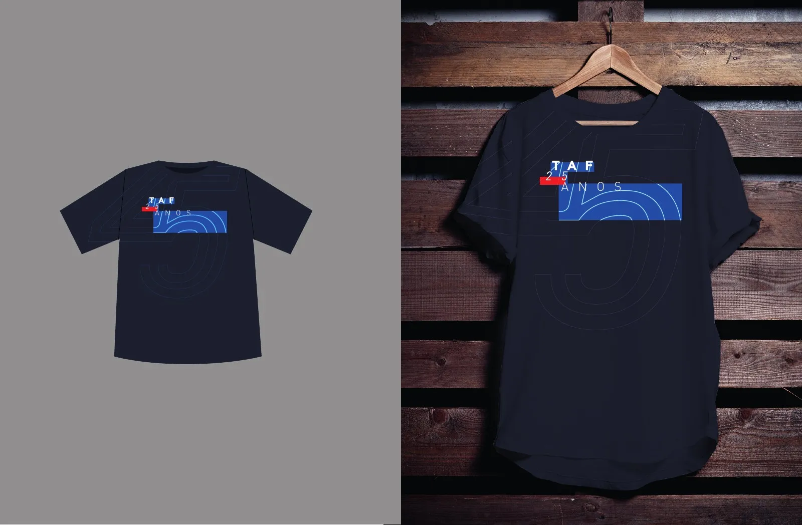Camisetas da campanha de 25 anos