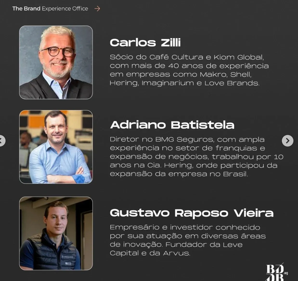 Carlos Zilli, Adriano Batistela e Gustavo Raposo Vieira