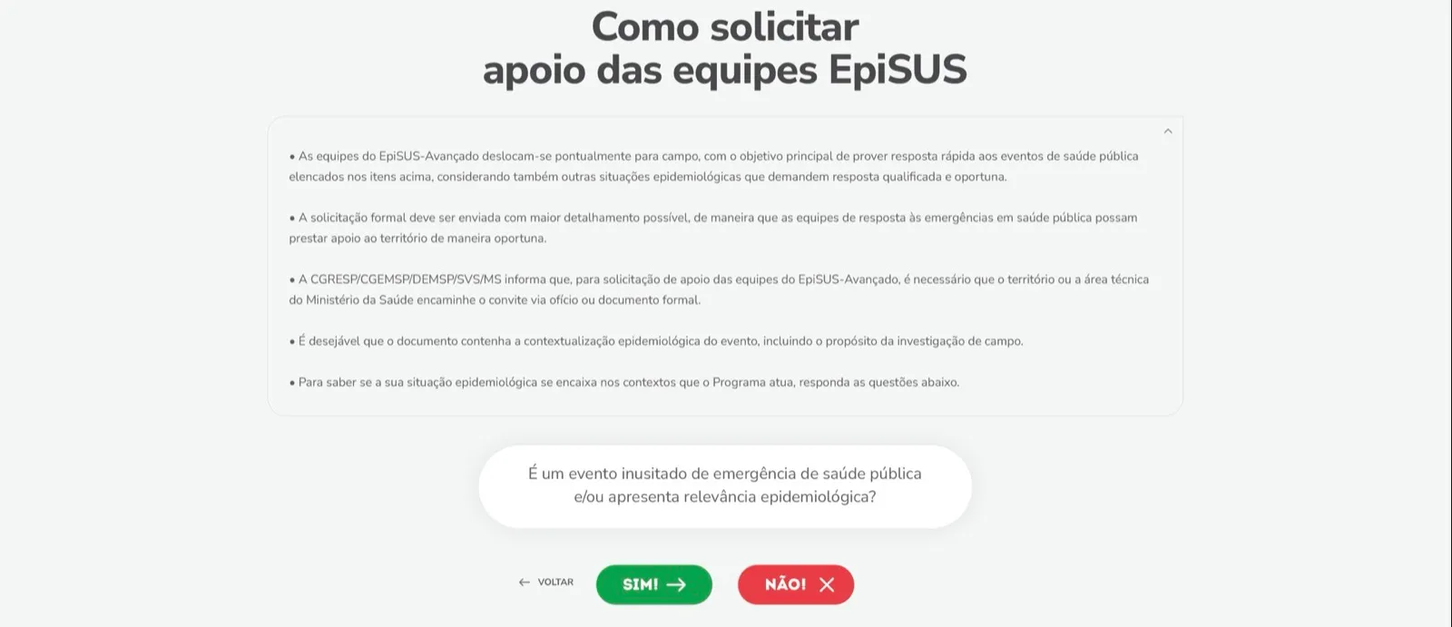 Como solicitar apoio
