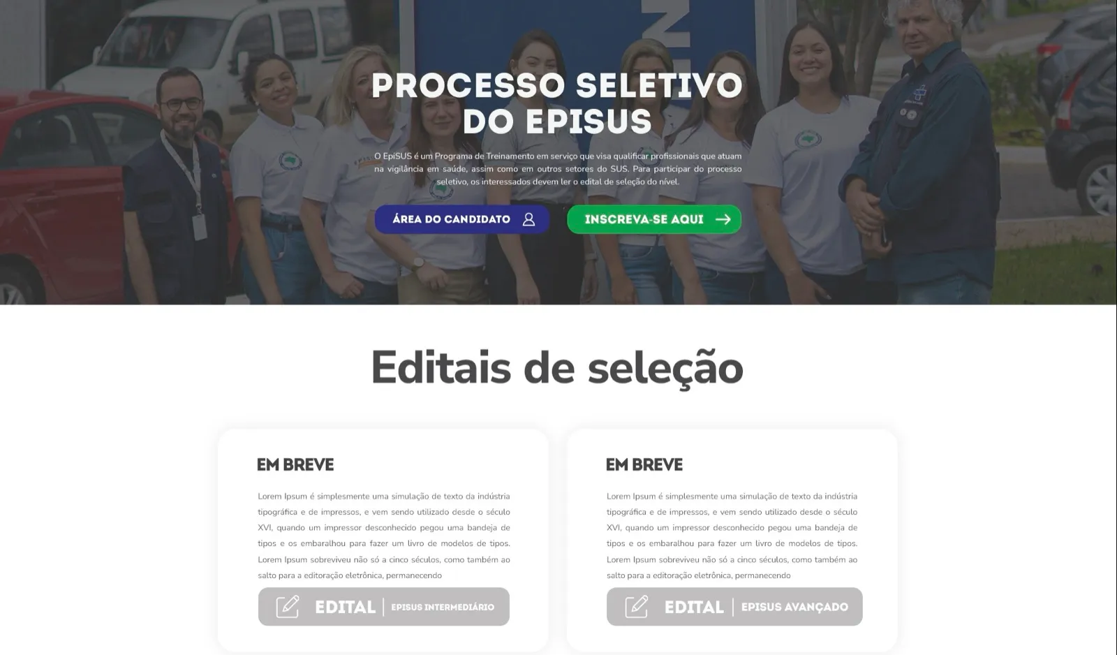 Processo seletivo e editais