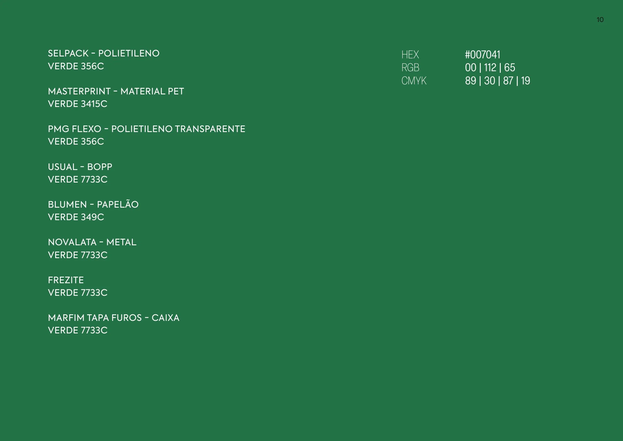 Cores calibradas por fornecedor 2