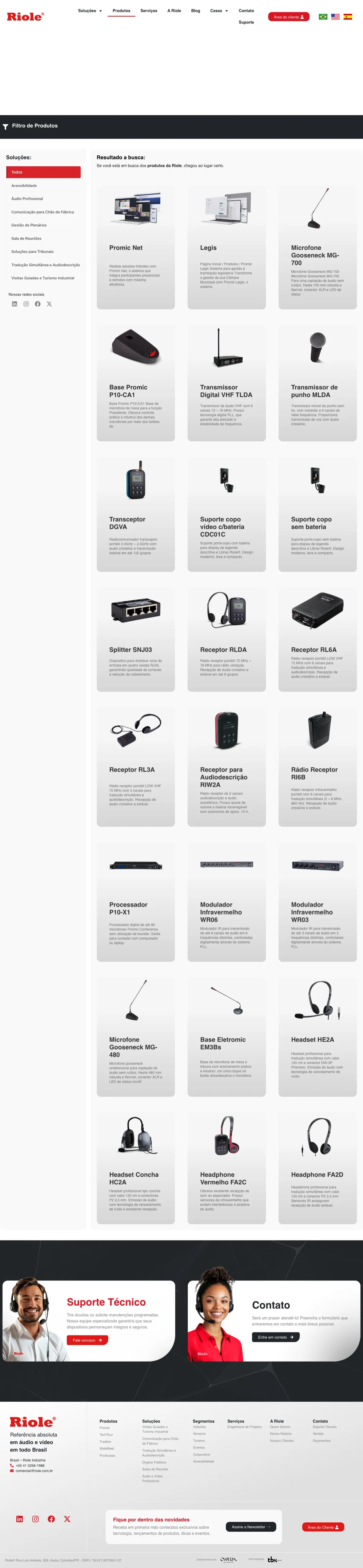 Riole · Produtos